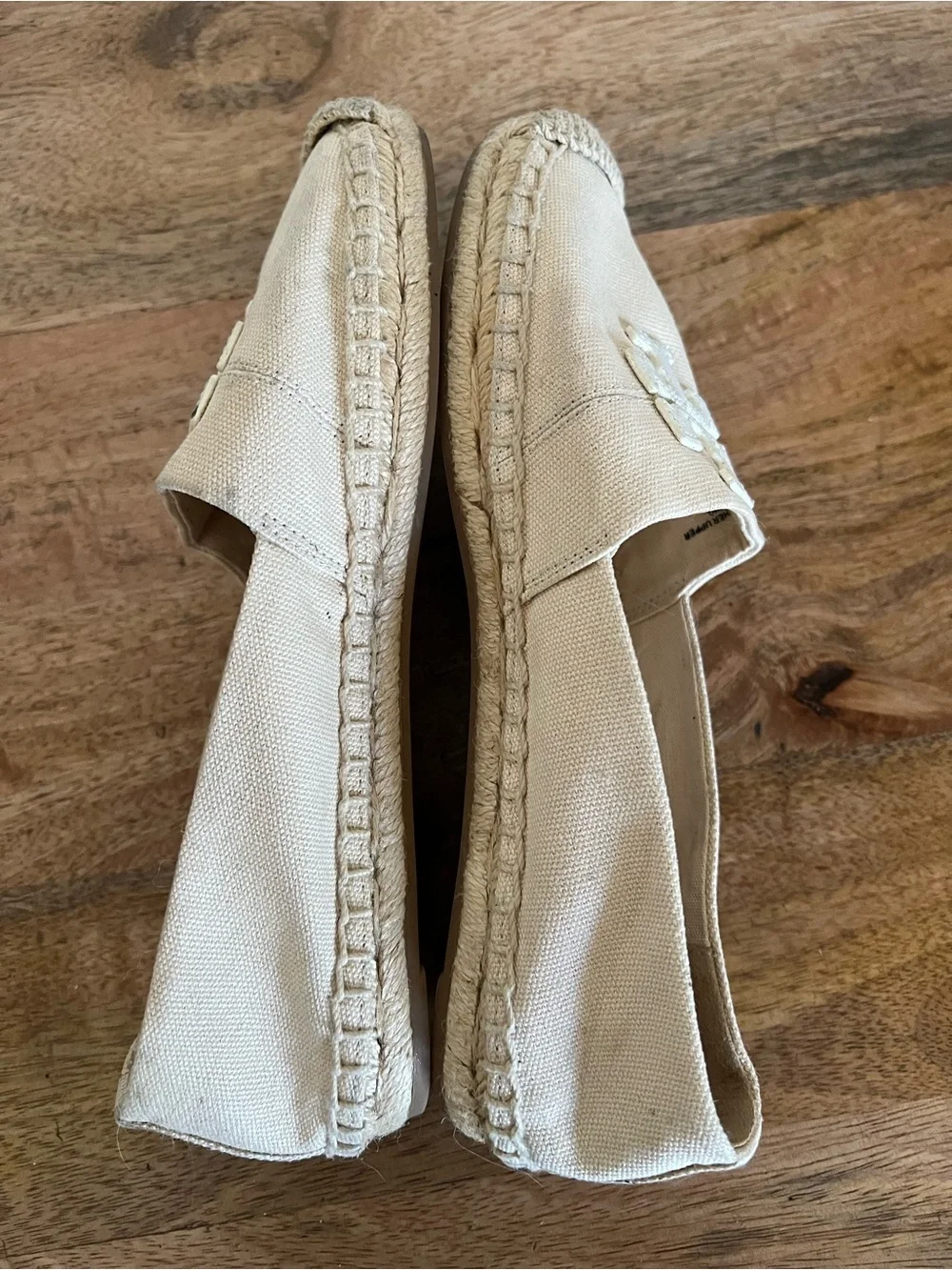 Tory Burch Weston Natural Logo Espadrille Flats Size 6